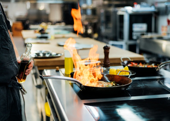 Flambée en cuisine